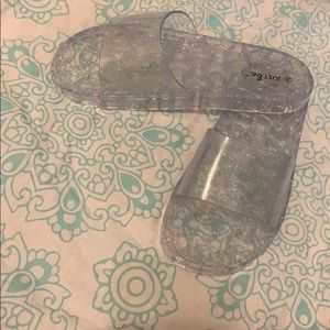 Clear glitter slides